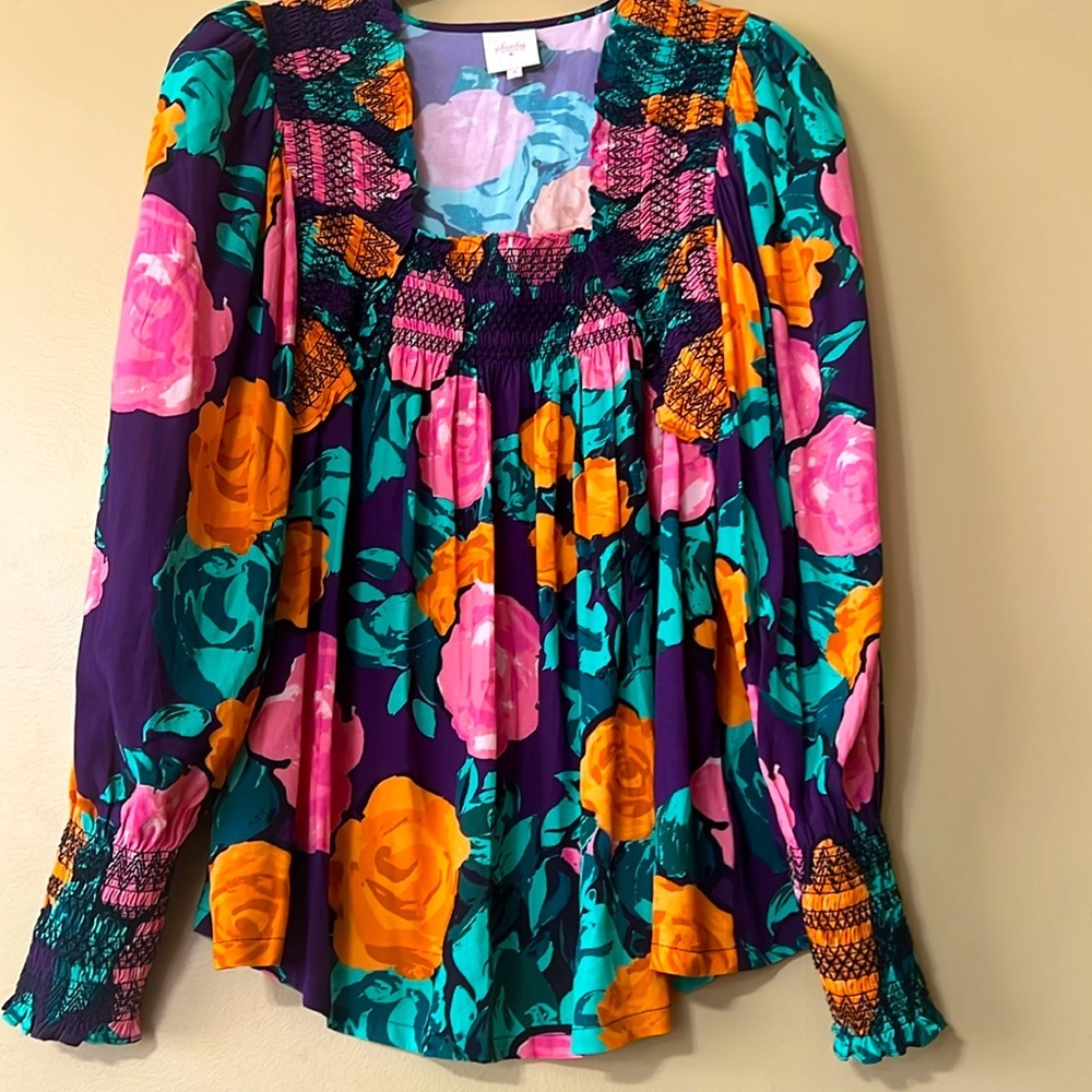 🌺🥰HP💕🌹Anthropology Top Plenty by Tracy Reese Puff-Sleeved